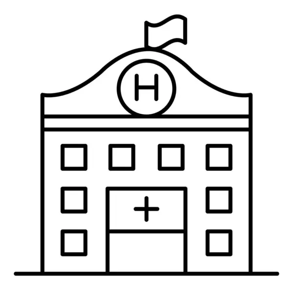Εικονίδιο Νοσοκομείου Λεπτό Στυλ Γραμμή Εικονογράφηση Διάνυσμα Γραφιστική Σχεδίαση — Διανυσματικό Αρχείο