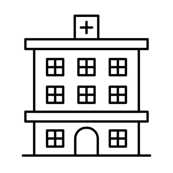 Значок Лікарні Стилі Тонкої Лінії Векторні Ілюстрації Графічний Дизайн — стоковий вектор