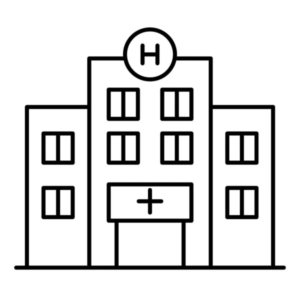 Εικονίδιο Νοσοκομείου Λεπτό Στυλ Γραμμή Εικονογράφηση Διάνυσμα Γραφιστική Σχεδίαση — Διανυσματικό Αρχείο