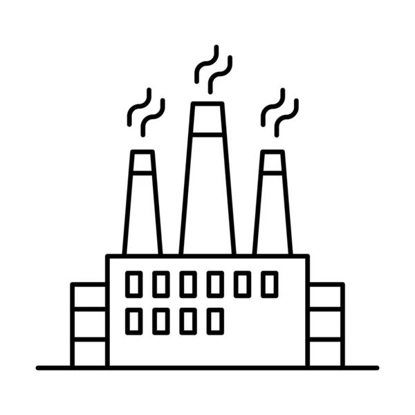 Значок Заводської Будівлі Стилі Тонкої Лінії Векторні Ілюстрації Графічний Дизайн — стоковий вектор