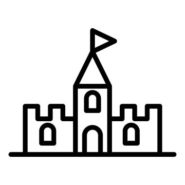 Kale ikonu ince çizgi şeklinde. Vektör illüstrasyon grafik tasarımı