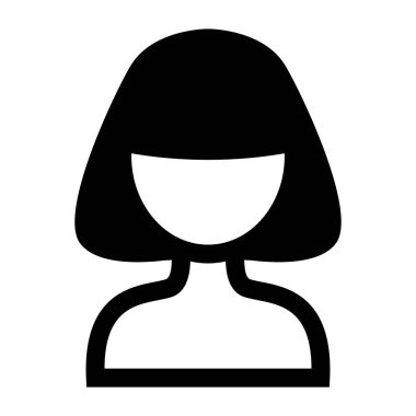 Kadın saç stili ikon vektör illüstrasyon grafik tasarımı