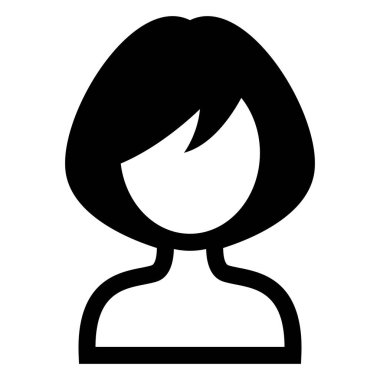 Kadın saç stili ikon vektör illüstrasyon grafik tasarımı