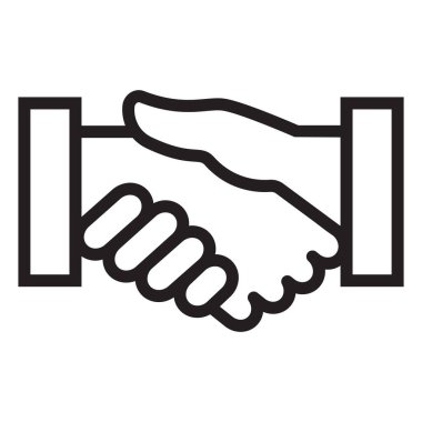 İnce çizgi şeklinde bir anlaşma ikonu. Vektör illüstrasyon grafik tasarımı