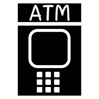 ATM istasyonu ikonu. Vektör illüstrasyon grafik tasarımı  