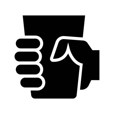 Bir bardak su ikonu. Vektör illüstrasyon grafik tasarımı  