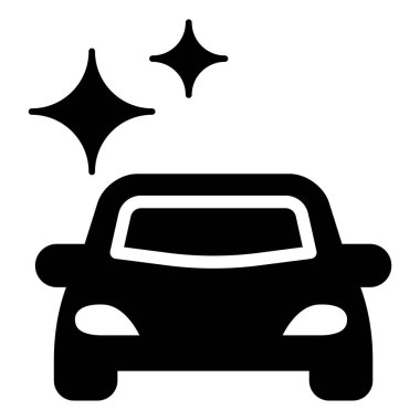 Araba yıkama ikonu. Vektör illüstrasyon grafik tasarımı  