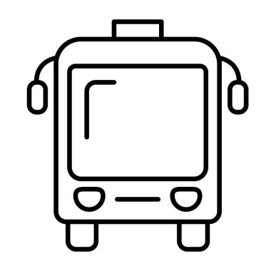 İnce çizgi biçimli Bus simgesi Vektör illüstrasyon grafik tasarımı 