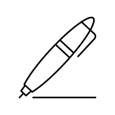 İnce satır biçimi vektör çizimi grafik tasarımında kalem simgesi 