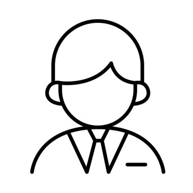 İnce çizgi biçimli vektör illüstrasyon grafik tasarımında iş adamı simgesi 