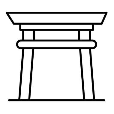Torii, ince çizgili Japon kapı simgesi Vector grafik tasarımı 