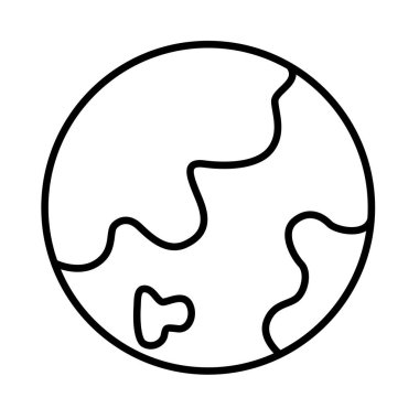 İnce çizgi biçimli Dünya ikonu Vektör illüstrasyon grafik tasarımı 