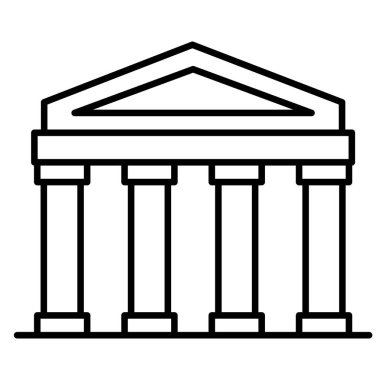 İnce çizgi biçimli müze simgesi Vektör çizimi grafik tasarımı 