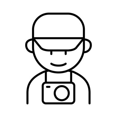 İnce çizgi biçimli vektör grafik tasarımlı insan gezgini simgesi 