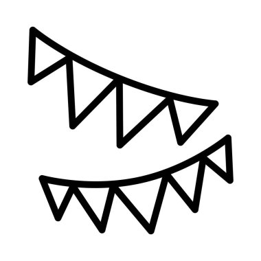 Parti Bayrağı simgesi ince çizgi şeklinde. Vektör illüstrasyon grafik tasarımı