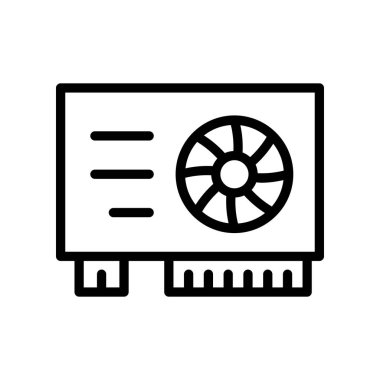 İnce çizgi şeklinde grafiksel kart simgesi. Vektör illüstrasyon grafik tasarımı