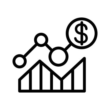 İnce çizgi şeklinde kâr simgesi. Vektör illüstrasyon grafik tasarımı