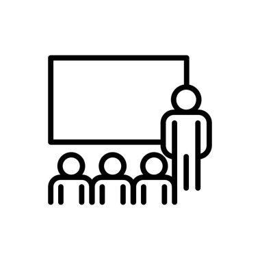 İnce çizgi şeklinde eğitim ikonu. Vektör illüstrasyon grafik tasarımı