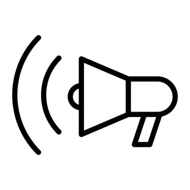 İnce çizgi şeklinde duyuru simgesi. Vektör illüstrasyon grafik tasarımı