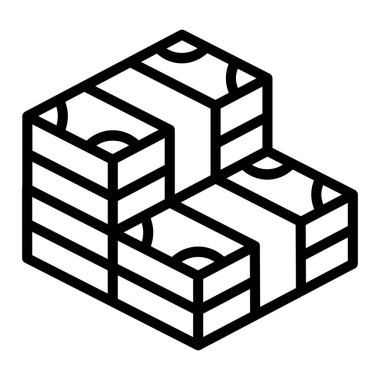 Para ikonu ince çizgi şeklinde. Vektör illüstrasyon grafik tasarımı