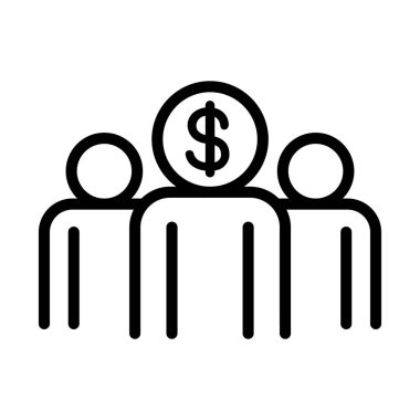 İnce çizgi şeklinde bir yatırımcı simgesi. Vektör illüstrasyon grafik tasarımı