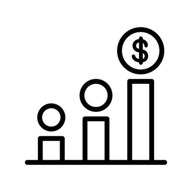 İnce çizgi şeklinde kâr simgesi. Vektör illüstrasyon grafik tasarımı