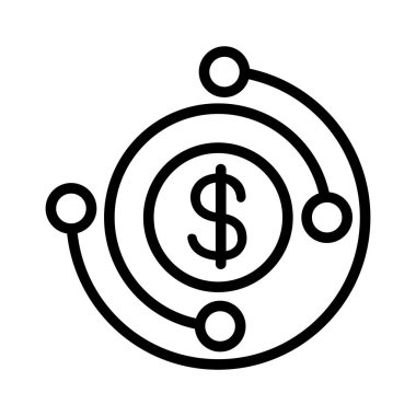 İnce çizgi şeklinde blok zinciri simgesi. Vektör illüstrasyon grafik tasarımı