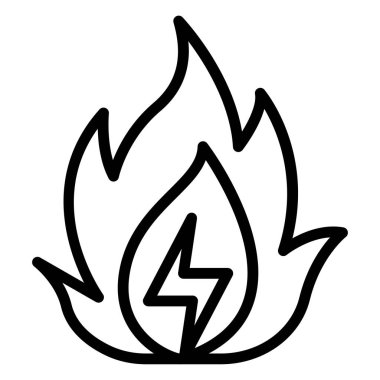 İnce çizgi şeklinde yanıcı ikon. Vektör illüstrasyon grafik tasarımı