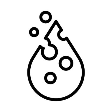 İnce çizgi şeklinde asit simgesi. Vektör illüstrasyon grafik tasarımı