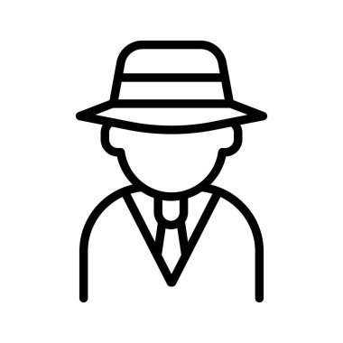 Hacker ikonu ince çizgi şeklinde. Vektör illüstrasyon grafik tasarımı