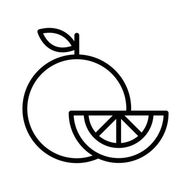 İnce çizgi şeklinde turuncu simge. Vektör illüstrasyon grafik tasarımı