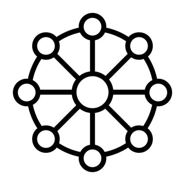 İnce çizgi biçiminde yapı simgesi. Vektör illüstrasyon grafik tasarımı