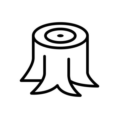 Stump simgesi ince çizgi şeklinde. Vektör illüstrasyon grafik tasarımı