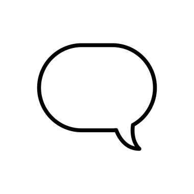 İnce çizgi şeklinde sohbet balonu simgesi. Vektör illüstrasyon grafik tasarımı