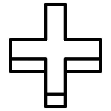 Artı, Pozitif, Cross, ince çizgi şeklinde simge ekle. Vektör illüstrasyon grafik tasarımı