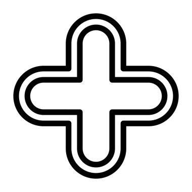 Artı, Pozitif, Cross, ince çizgi şeklinde simge ekle. Vektör illüstrasyon grafik tasarımı