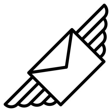 İnce çizgi şeklinde posta simgesi. Vektör illüstrasyon grafik tasarımı