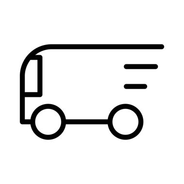 Dağıtım servisi simgesi ince çizgi şeklinde. Vektör illüstrasyon grafik tasarımı