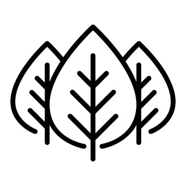 İnce çizgi şeklinde bir orman ikonu. Vektör illüstrasyon grafik tasarımı