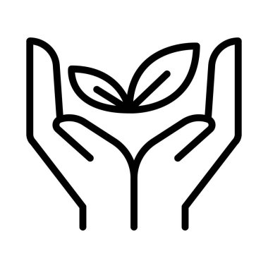 Doğa koruma ikonu ince çizgi şeklinde. Vektör illüstrasyon grafik tasarımı