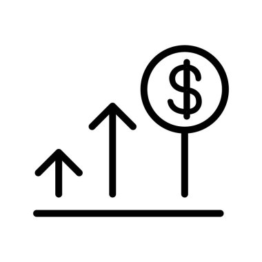 İnce çizgi şeklinde kâr simgesi. Vektör illüstrasyon grafik tasarımı