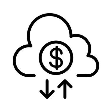 Kripto para birimi simgesi ince çizgi şeklinde. Vektör illüstrasyon grafik tasarımı