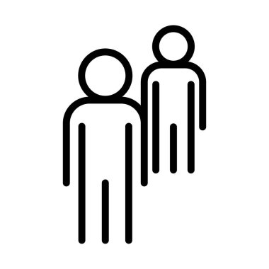 İnsanlar ince çizgi şeklinde ikon oluştururlar. Vektör illüstrasyon grafik tasarımı