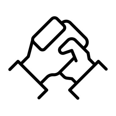 İnce çizgi şeklinde ortak simgesi. Vektör illüstrasyon grafik tasarımı