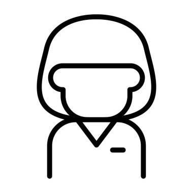 İnce çizgili kadın ikonu. Vektör illüstrasyon grafik tasarımı