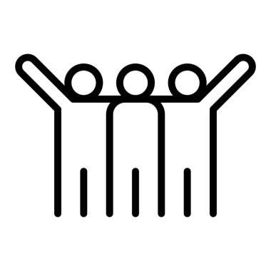 İnce çizgi şeklinde arkadaşlık ikonu. Vektör illüstrasyon grafik tasarımı