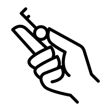 Anahtar simgesi ince çizgi şeklinde. Vektör illüstrasyon grafik tasarımı