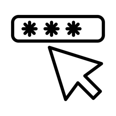 Parola simgesi ince çizgi şeklinde. Vektör illüstrasyon grafik tasarımı