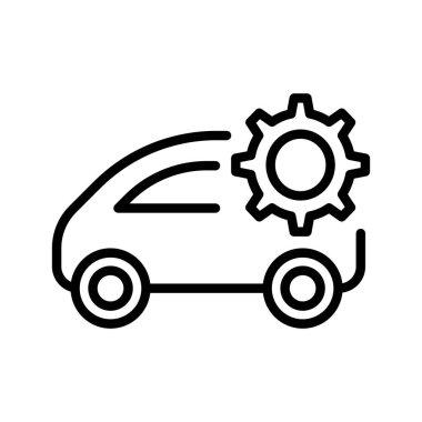 İnce çizgili akıllı araba ikonu. Vektör illüstrasyon grafik tasarımı