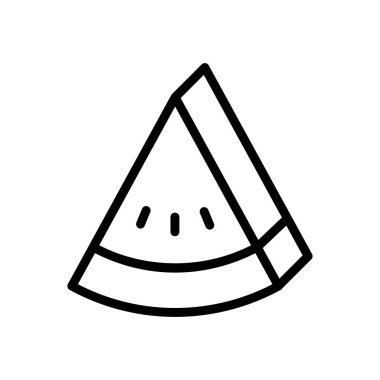 İnce çizgi şeklinde karpuz ikonu. Vektör illüstrasyon grafik tasarımı